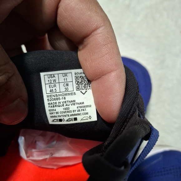 Saucony Guide 15 Running Shoes Blue Saphire Vizi Red Mens Sz 12W - Picture 7 of 7